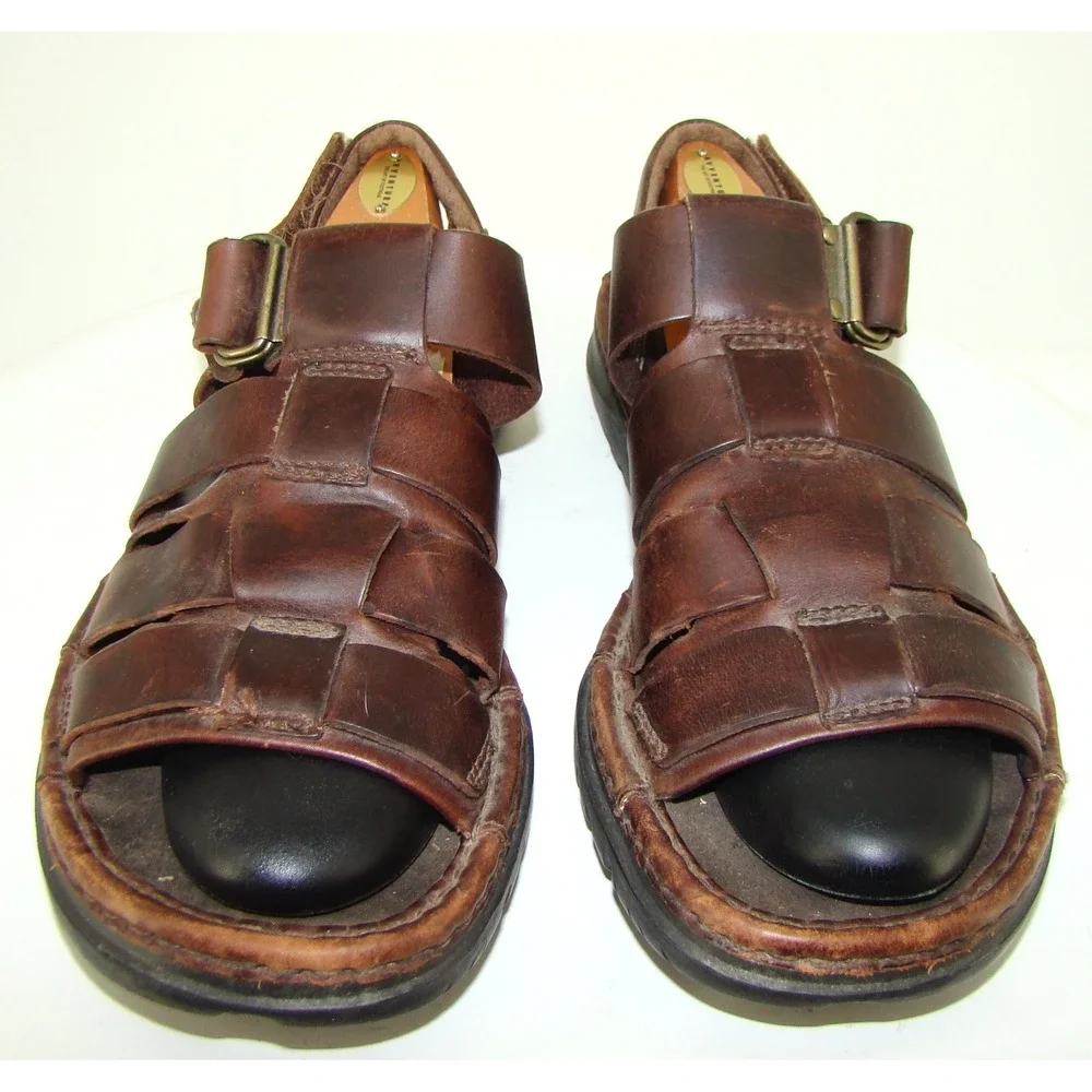 Timberland Smart Comfort Fisherman Mens Size 12M Brown Leather Sandals   DB3